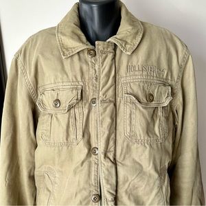 Hollister Mens Cotton/Wool Tan and Brown Coat XL